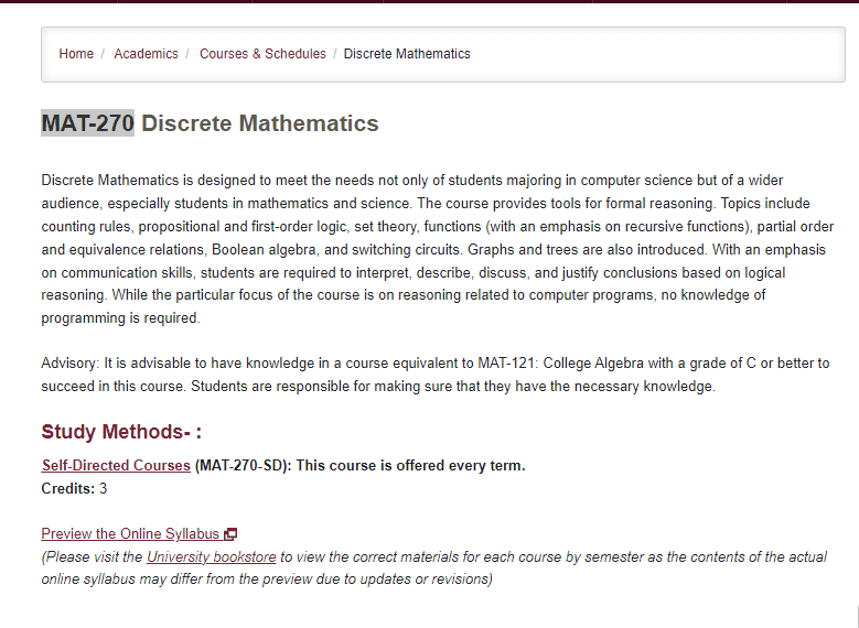 数学代写|MAT270 discrete mathematics