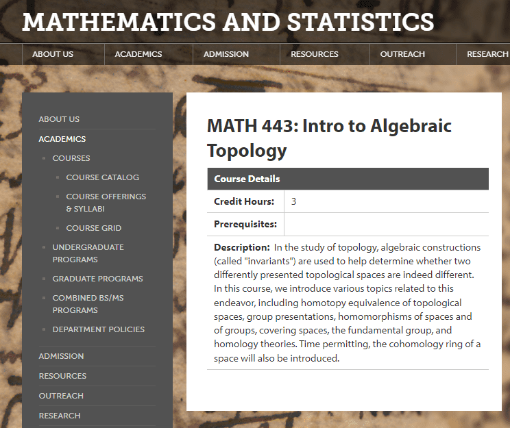 数学代写|MATH443 Algebraic topology