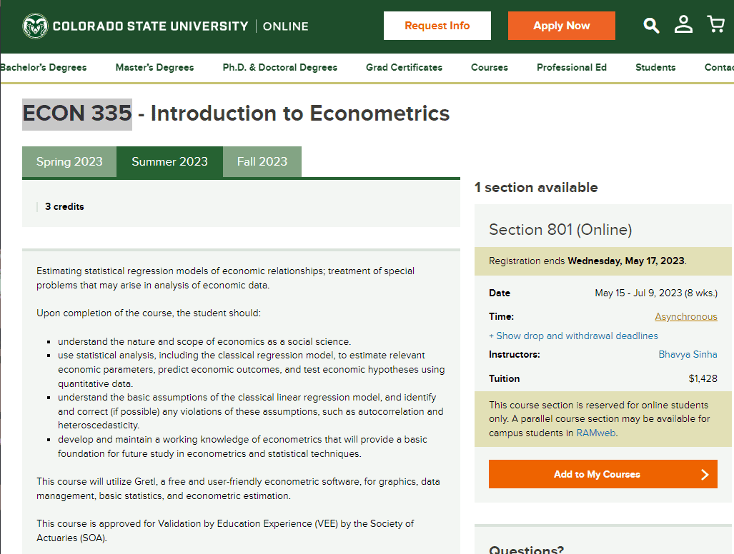 经济代写|ECON335 Econometrics