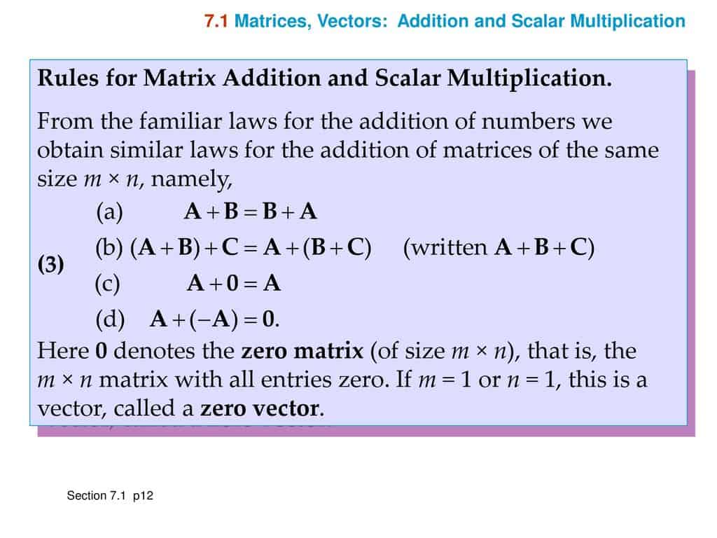 数学代写|有限元方法代写Finite Element Method代考|Matrix addition and multiplication of a matrix by a scalar