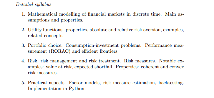 英国代写｜MATH0094 Market Risk and Portfolio Theory市场风险和投资组合理论｜伦敦大学学院