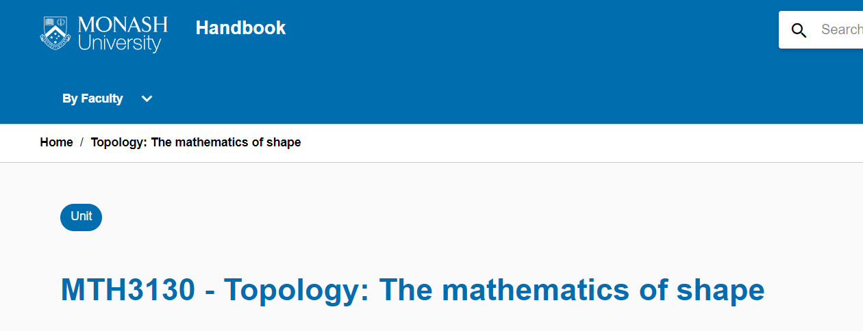 澳洲代写｜MTH3130 ｜Topology: The mathematics of shape拓扑学形状数学 蒙纳士大学