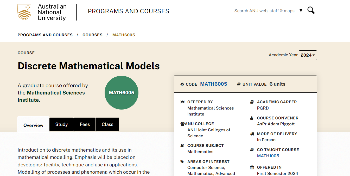 澳洲代写｜MATH6005｜Discrete Mathematical Models离散数学模型 澳洲国立大学